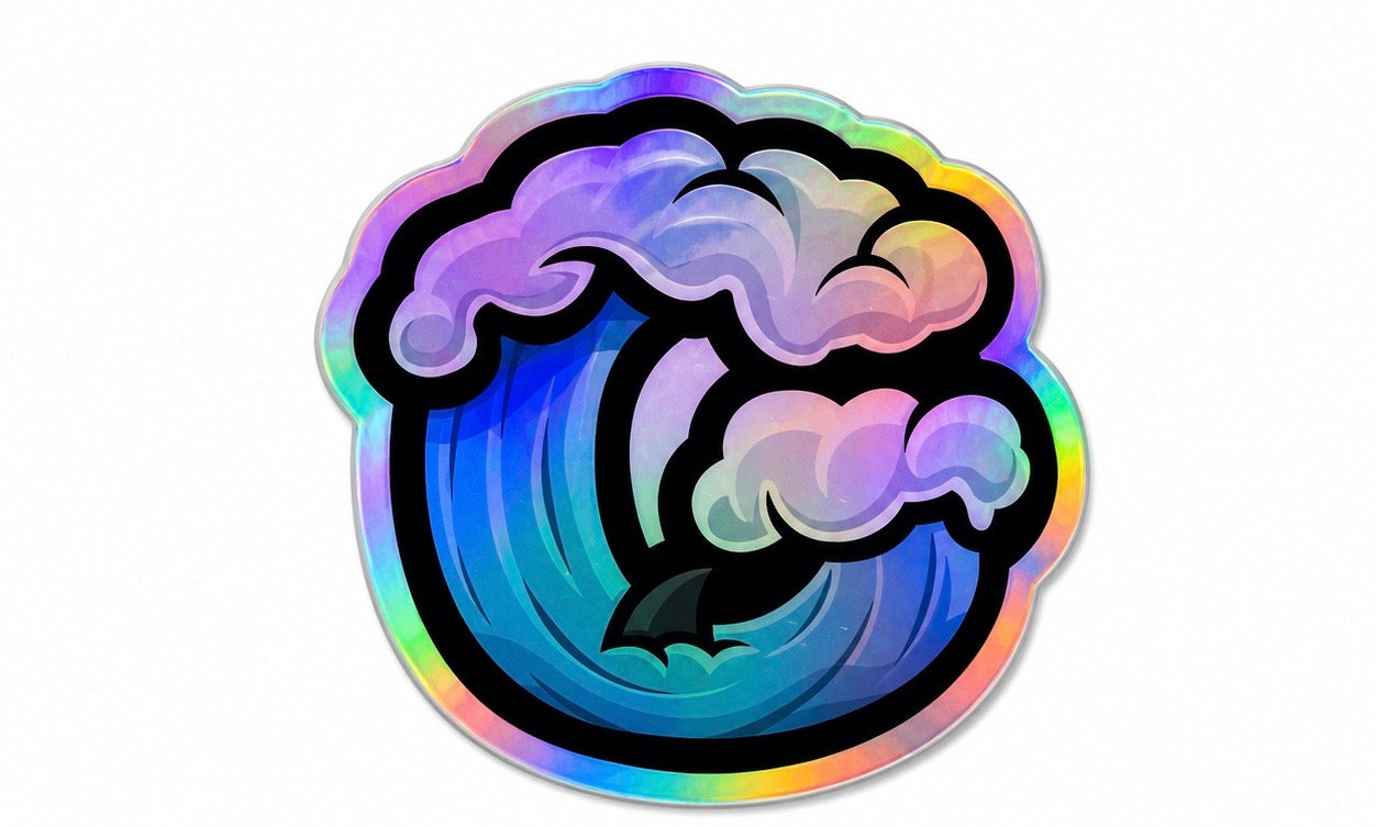Wave Shark Holographic Sticker
